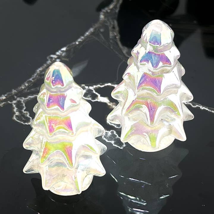 Angel Aura Quartz Christmas Tree Carving for wholesale by The Crystal Tabby