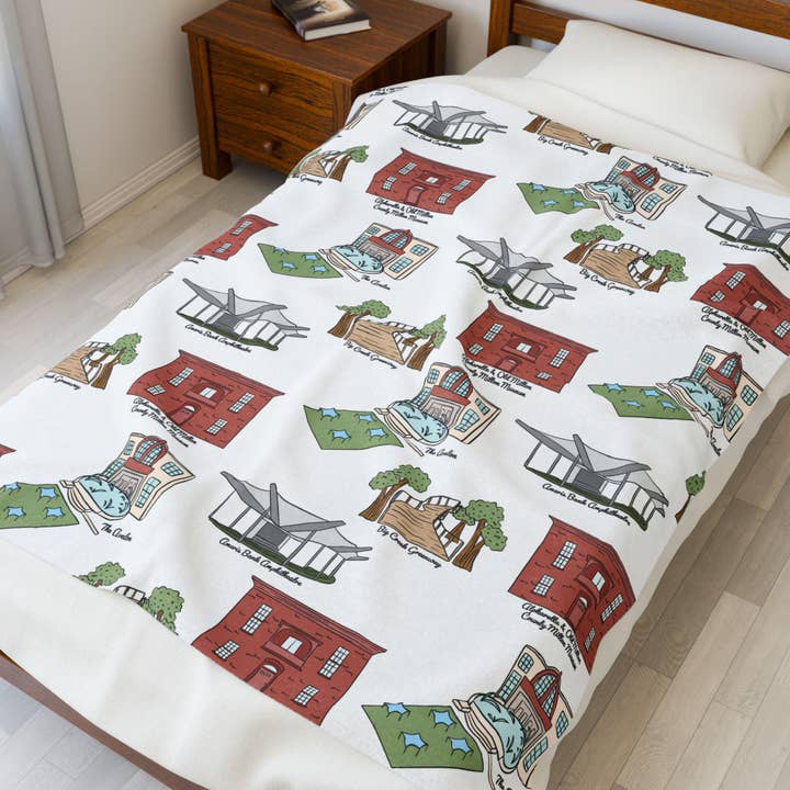 Alpharetta GA Velveteen Plush Blanket | Perfect for Home Decor, Gifting, Snuggle Nights, Travel, and Warmth for wholesale by OhhhSoPeachy