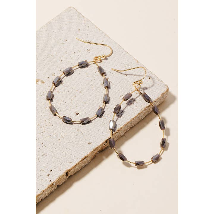 Anarchy Street - Wholesale Dangle Earrings - Faceted Glass Tube Beaded Tear Dangle Earrings