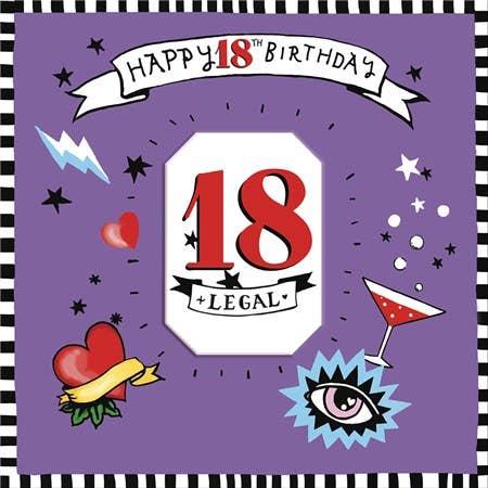 Tattoo Birthday Card - 18 Legal for wholesale by Sooshichacha