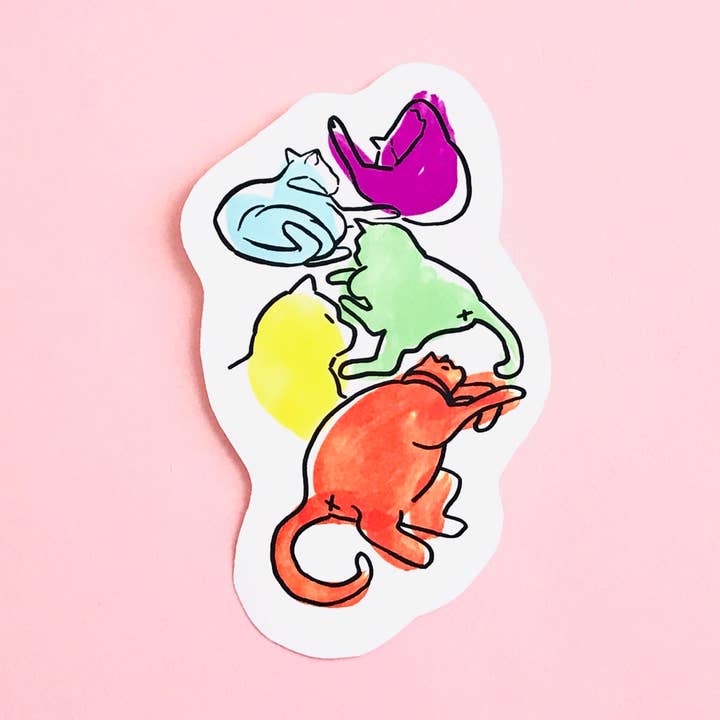 Colorful Cat Butt Sticker for wholesale by ADRAWER4EVER