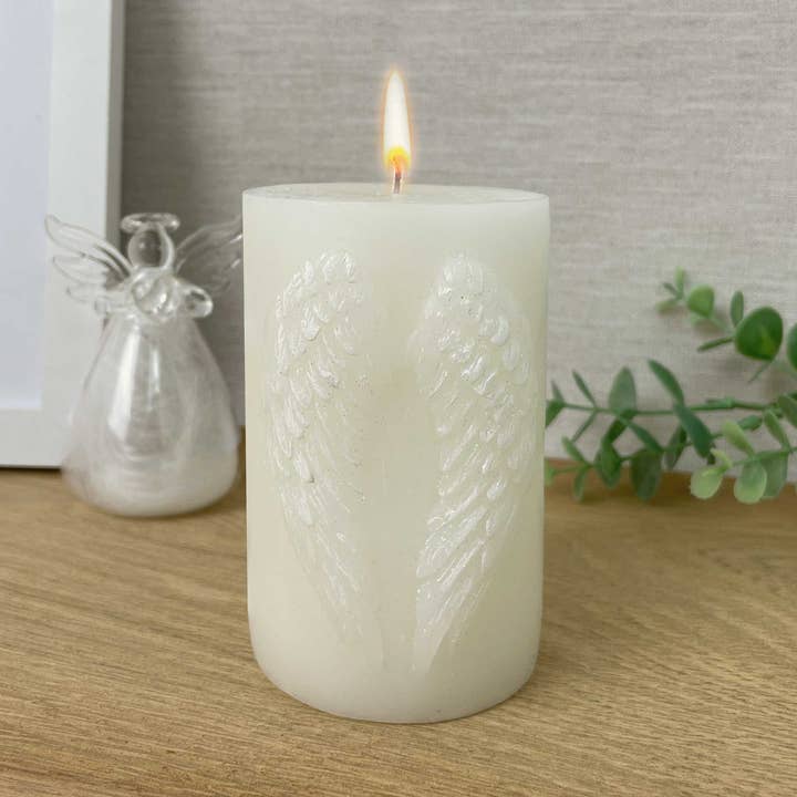 Vela 3D con alas de ángel guardián para venta al por mayor de The Lovely Gift Group