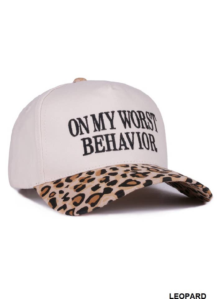 ,,,,....0919 On My Worst Behavior Two Tone Canvas Cotton Cap SI-28817 for wholesale by 42POPS