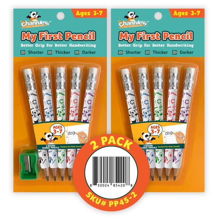 Channie's My First Pencil 2Pk(10) White Multicolor w/Sharpen for wholesale by Channie's Visual Resources