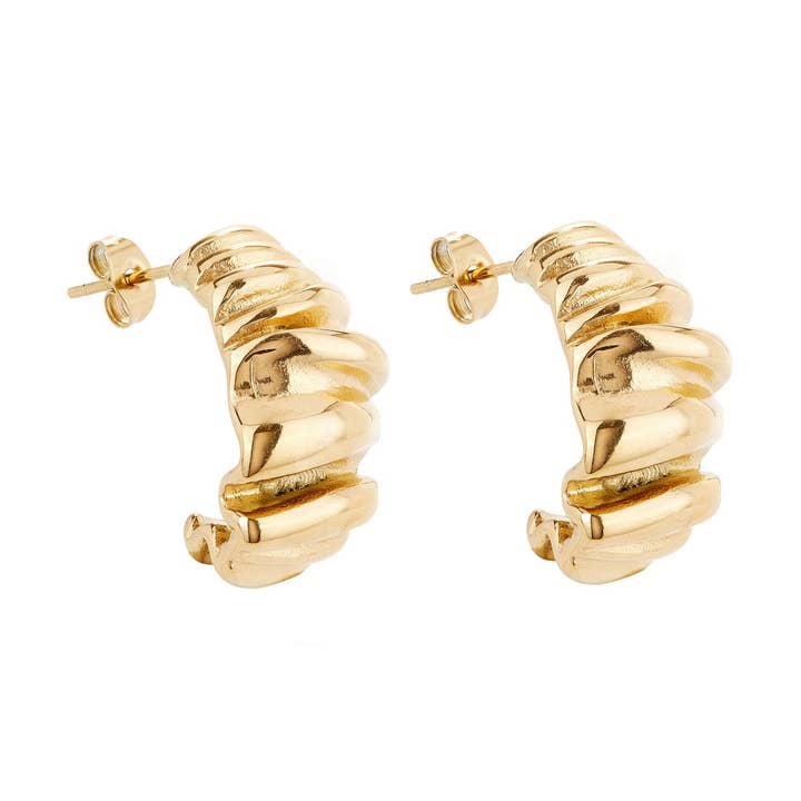 Orecchini in oro stropicciato per la vendita all'ingrosso da parte di Ballinger
