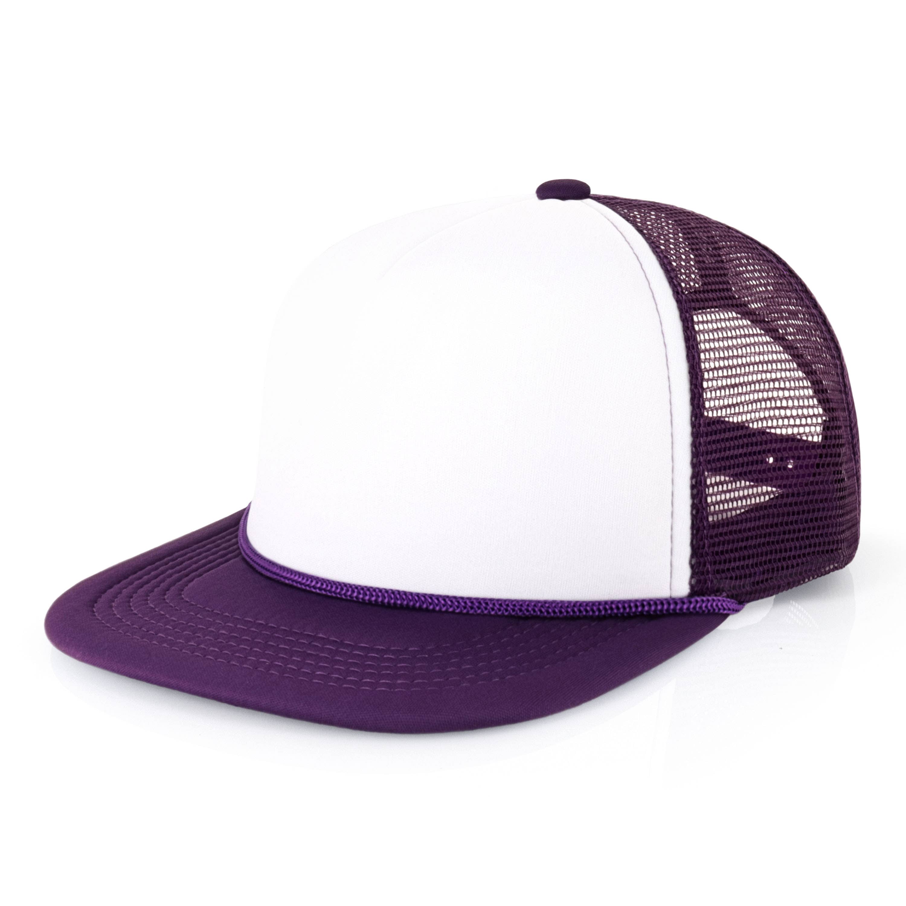 ChoKoLids - Wholesale Trucker Hat - Men's - CHOK.LIDS Plain Two-tone Foam Trucker Flat Bill Cap with Rop32