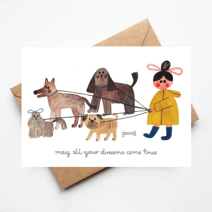 Tarjeta de paseador de perros para venta al por mayor de Daria Solak Illustrations