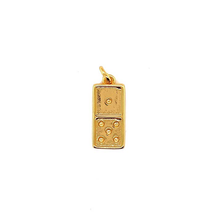 The Bead Bazaar - Wholesale Individual Charm/Pendant - Gold Filled Domino Charm, Domino Tile Charm, Domino Pendant, Gold Filled Charm, Gold Filled Mens Pendant, Domino Jewelry, Gold Domino Charms