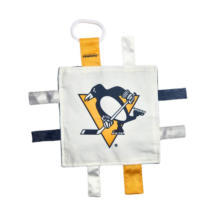 Pittsburgh Penguins Hockey Stroller Tag Toy Learning Lovey for wholesale by Baby Jack Distribution