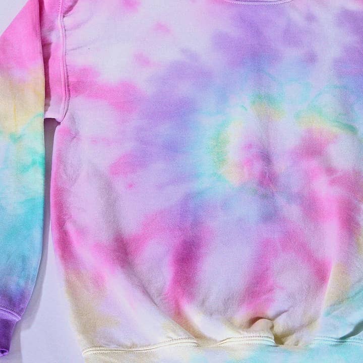 Sugar Spill - Vendita all'ingrosso Felpa - Donna - Felpa a girocollo Taffy Tie-Dye rosa scuro e viola2