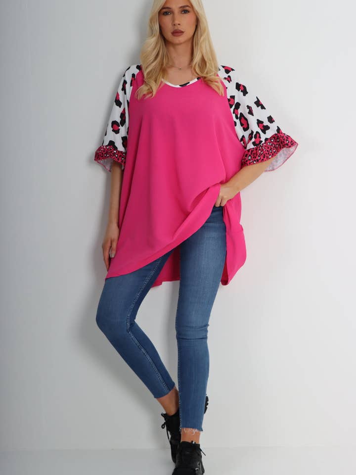 Miss Bold – wholesale Tunic – Women’s – Italian Animal Printed Sleeve Tunic Top8