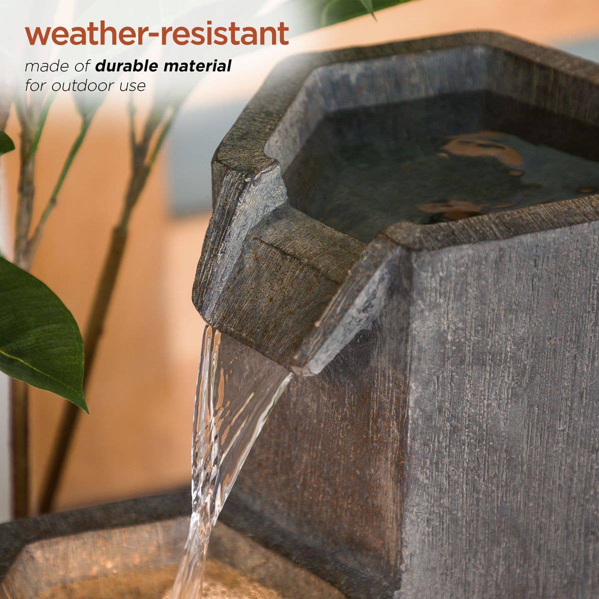 Alpine Corporation - Wholesale Outdoor Ornament/Decor - Alpine 3-Tier Hexagonal Columns Fountain with LED Lights5