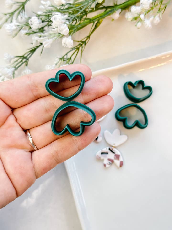 Organic Floral Set Dangle Polymer Clay Cutter Set for wholesale by Tera Clay