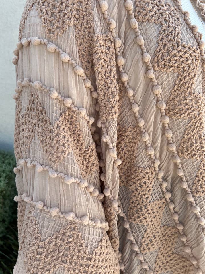 Justin & Taylor - Wholesale Kimono - Women's - Puffer-Up | Soft Textured Cover-Up Kimono With Pom Detail69