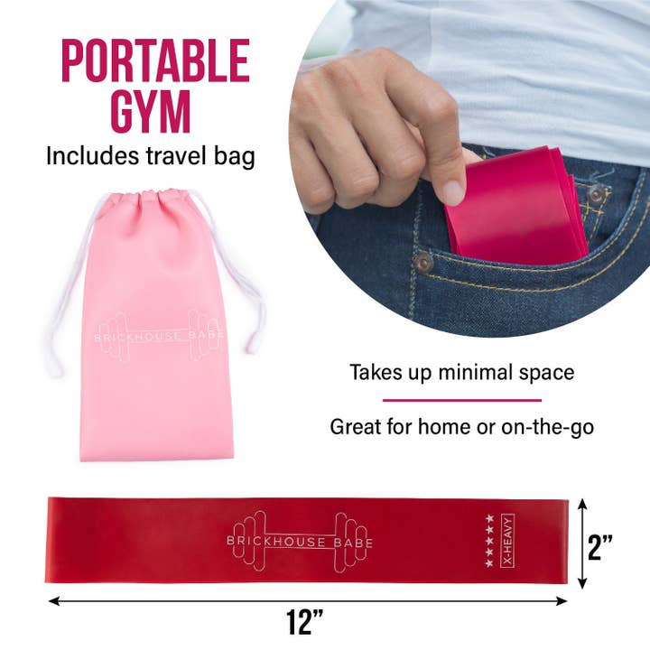 Brickhouse Babe LLC - Wholesale Fitness Equipment - Latex Resistance Exercise Bands Set of 5 with Bag4