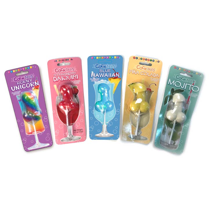 Little Genie Productions - Wholesale Lollipop - ***SALE***COCKtail Suckers- Penis Lolli Strawberry -Daiquiri