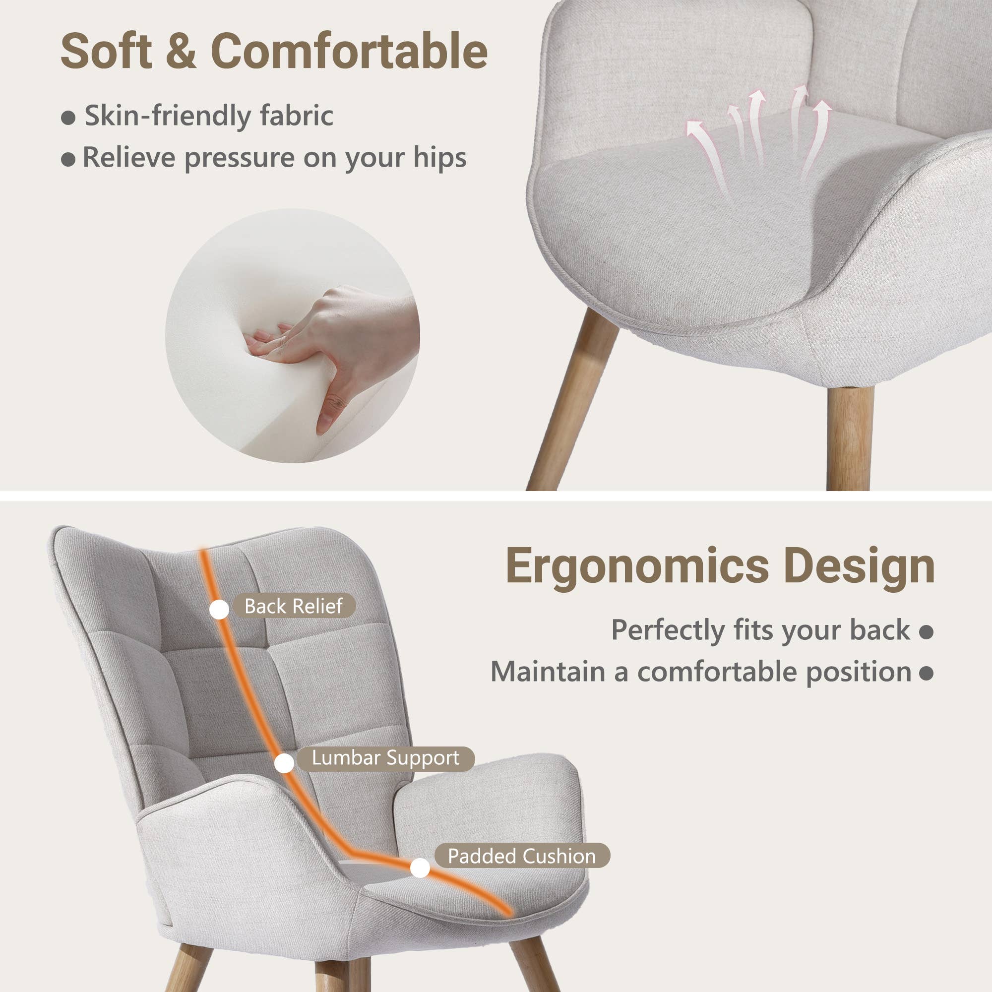 HOMYCASA DESIGN INC - Wholesale Chair - Modern Tufted Accent Chair with Suede Finish in Brown20