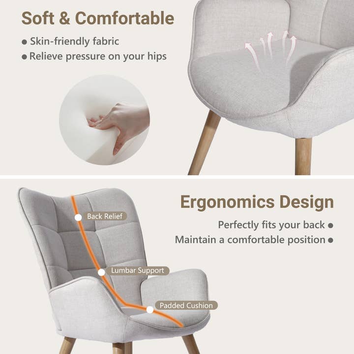 HOMYCASA DESIGN INC - Wholesale Chair - Modern Tufted Accent Chair with Suede Finish in Brown20