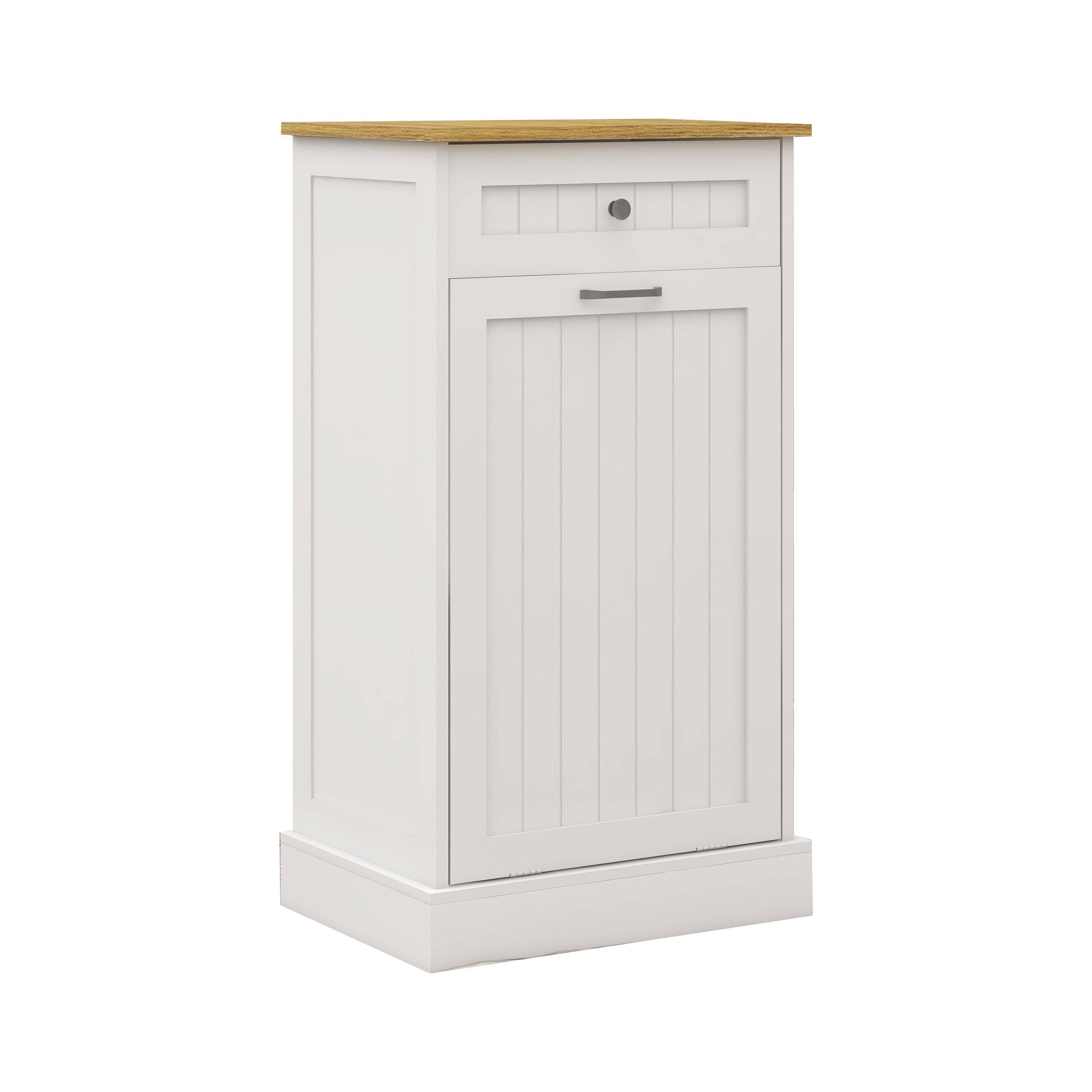 39F Inc. - Wholesale Cabinet - One-Drawer Tilt-Out Trash Cabinet – White Kitchen Storage9
