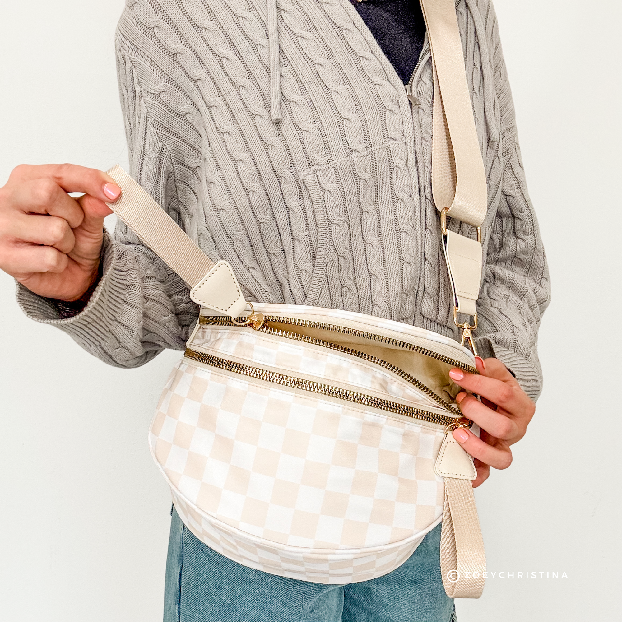 Zoey Christina - Wholesale Tote Bag - Women's - Crossbody Zipper Bag – 5 Colors, Removable Strap, Stylish5