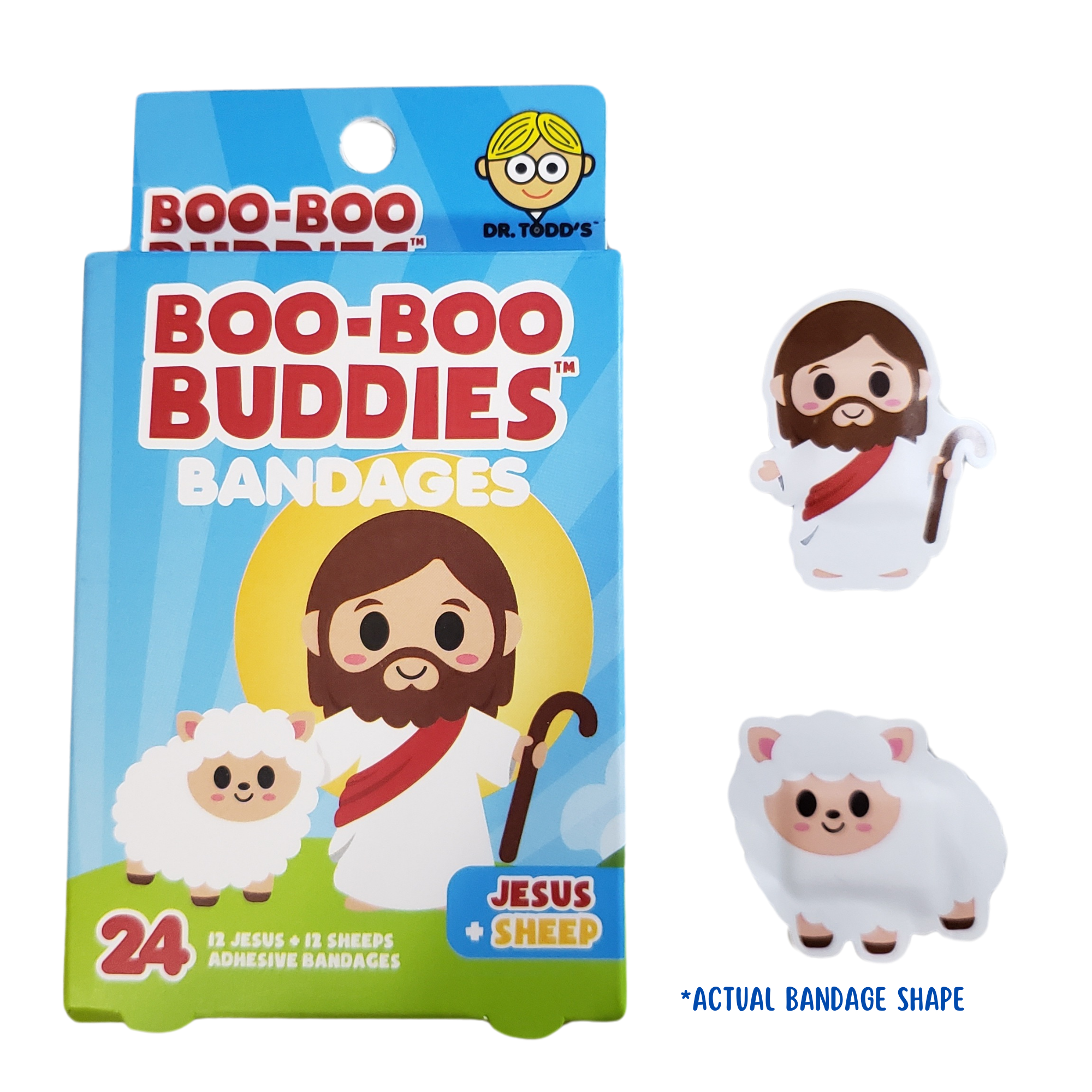 Boo Boo Buddies - Wholesale Bandaids/Bandages - Kids Bandages – Jesus + Sheep (24 Count, Latex-Free)8