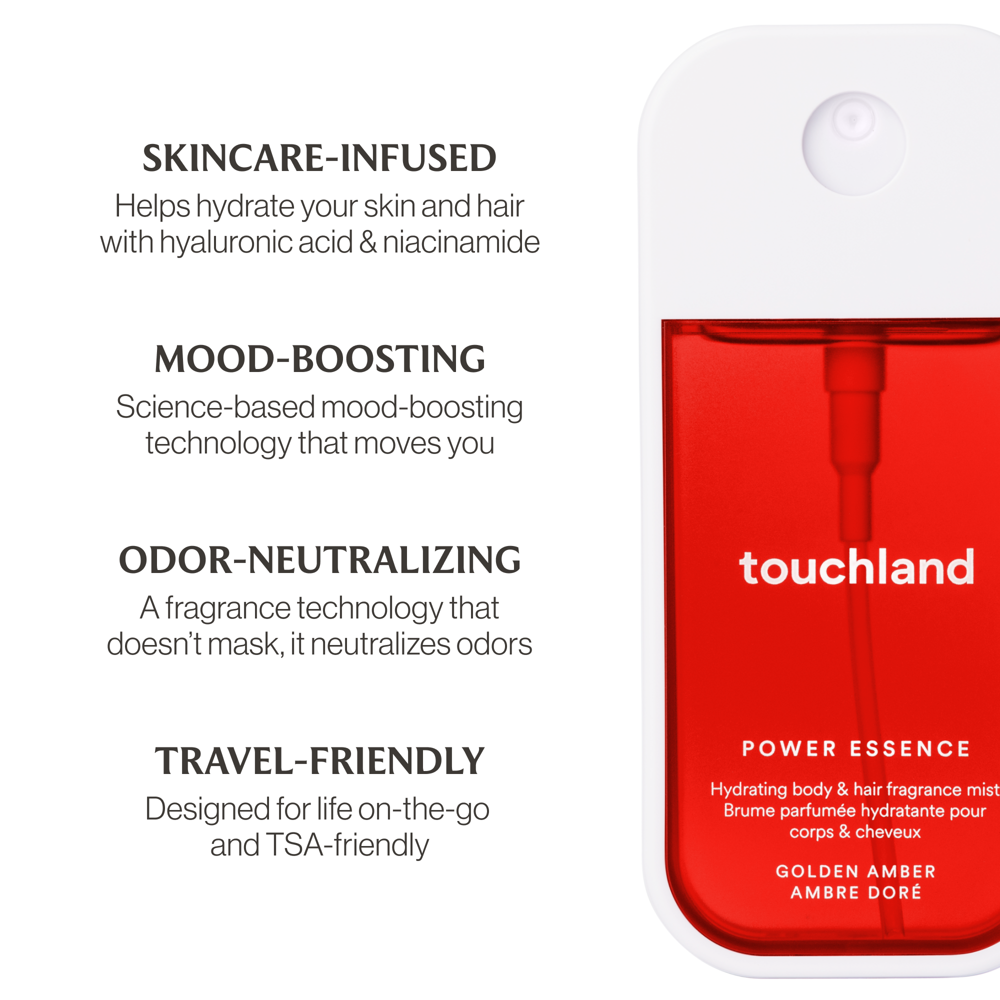 Touchland - Wholesale Perfume/Eau de Toilette - Golden Amber Power Essence Body & Hair Fragrance Mist3