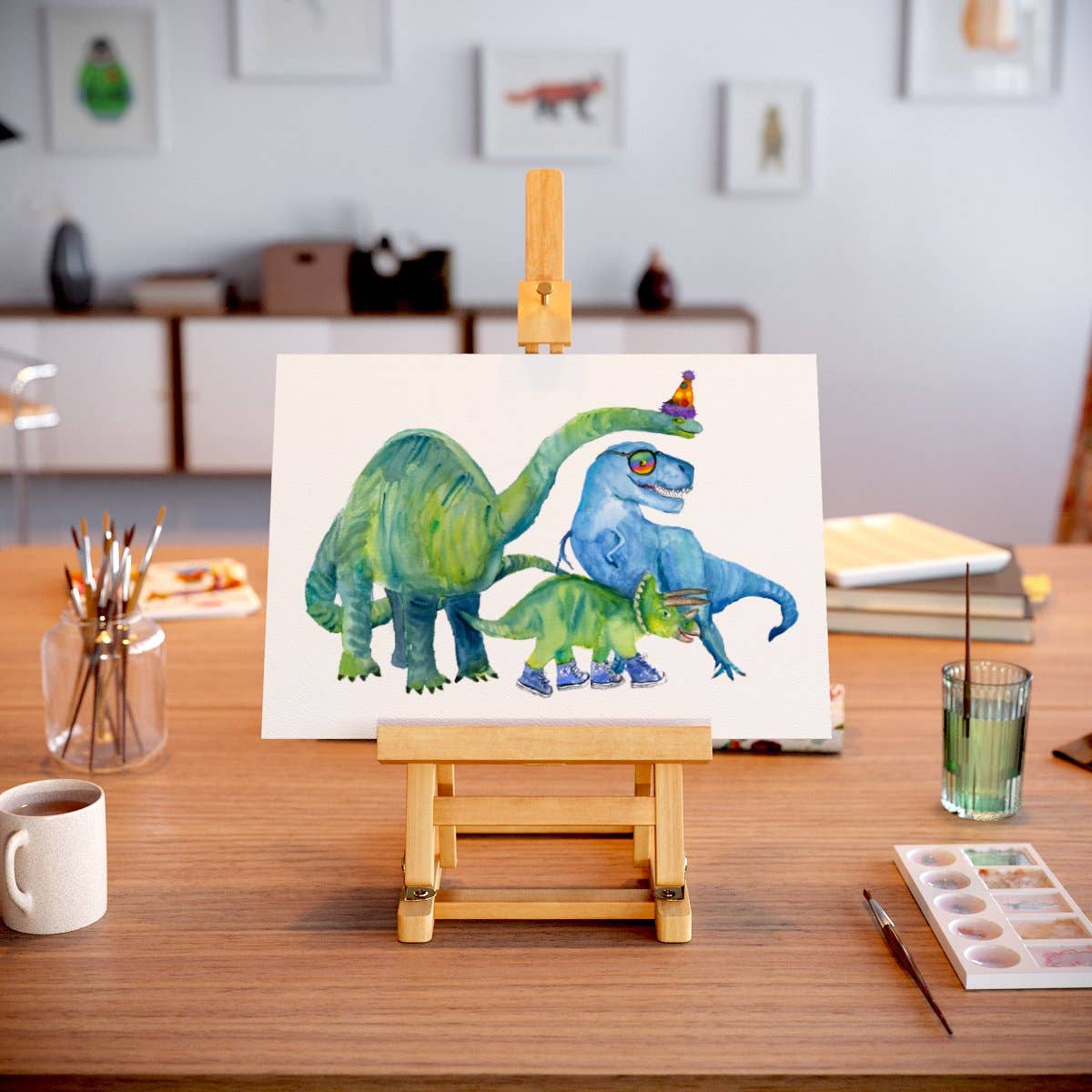 Rosie Webb illustrations - Wholesale Art Print - GP0050 - Dino Party Giclée Print2