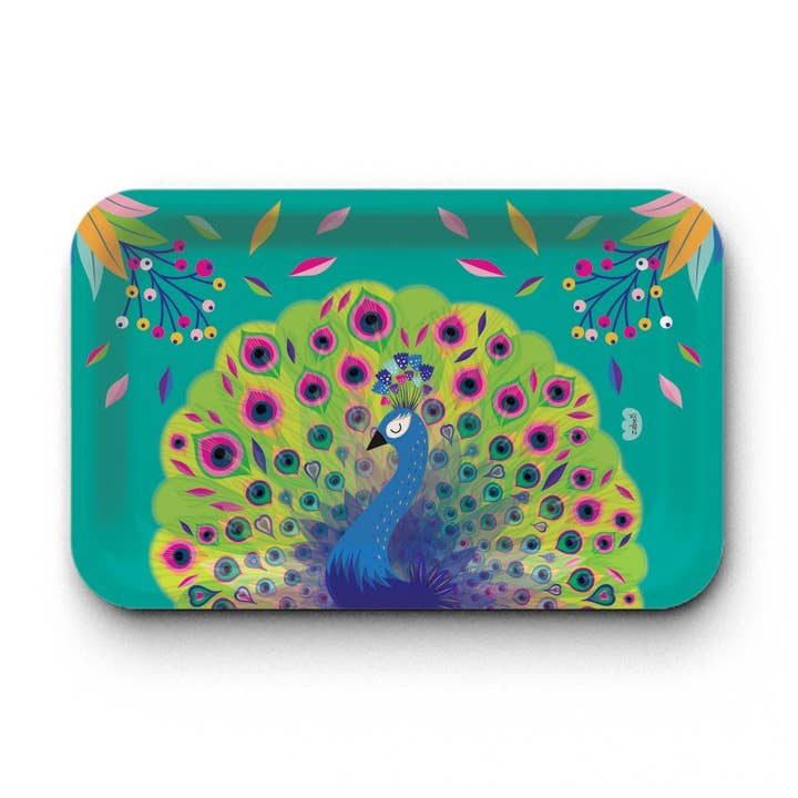 Kraft rectangular tray (28x18 cm) - Paon-paon-pidou for wholesale by Hirondelle & Cie