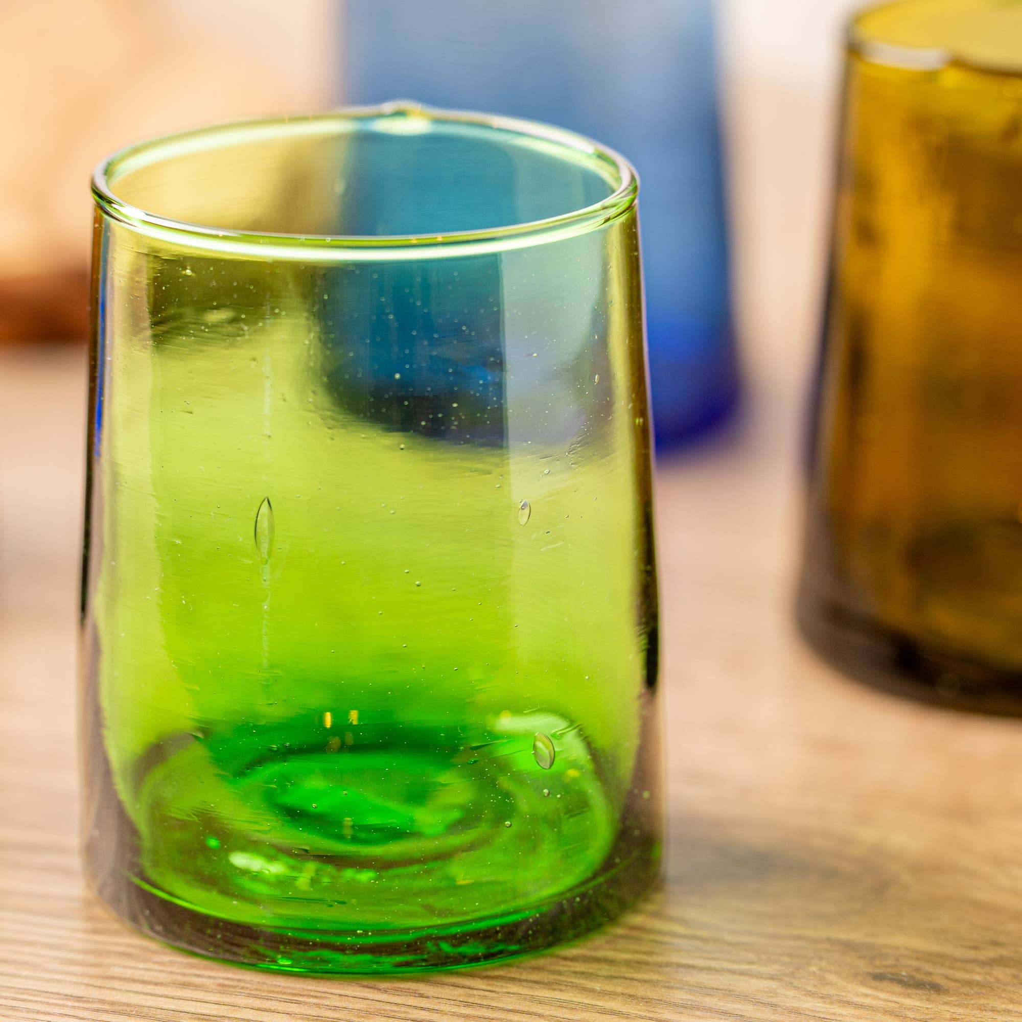 Verve Culture - Wholesale Drinking glass/cup - Moroccan Cone Glassware Small - Green1