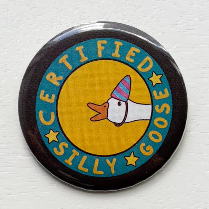 Large Certified Silly Goose Button for wholesale by Srdarev Creative