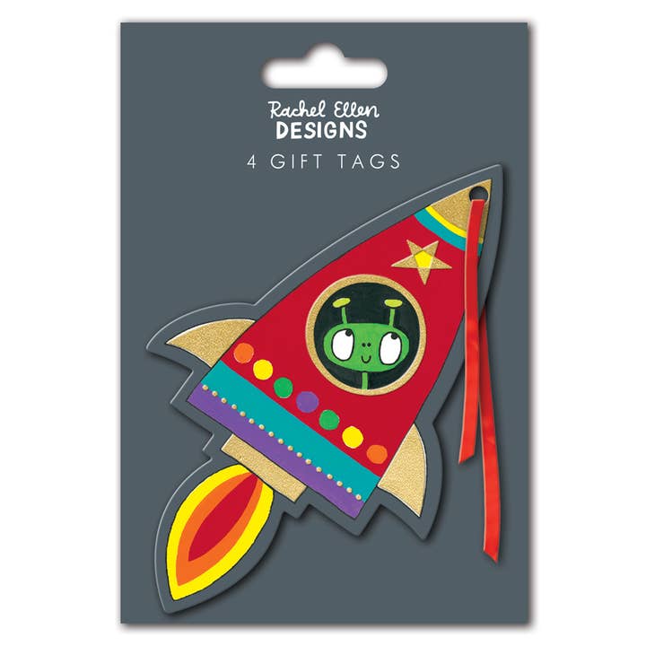 Gift Tag - Rocket for wholesale by Rachel Ellen Designs
