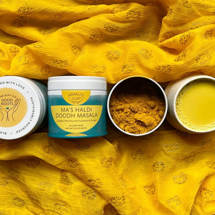 Anjali's Cup - Wholesale Powdered Health Drink - Ma's Haldi Doodh Masala, 20 Drink Tin - Golden Milk Mix4