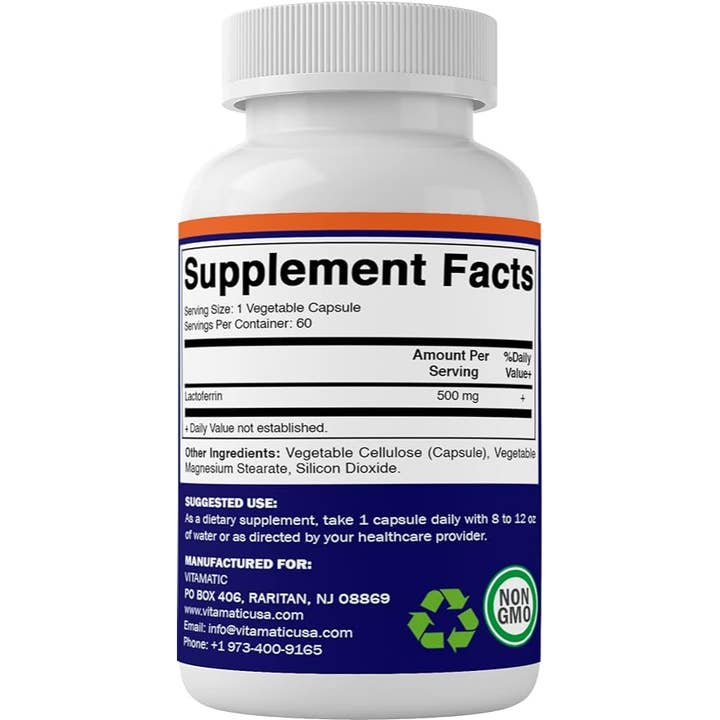 Vitamatic - Wholesale Oral supplement/vitamin - Vitamatic Lactoferrin 500 mg | 60 Veg Capsules3
