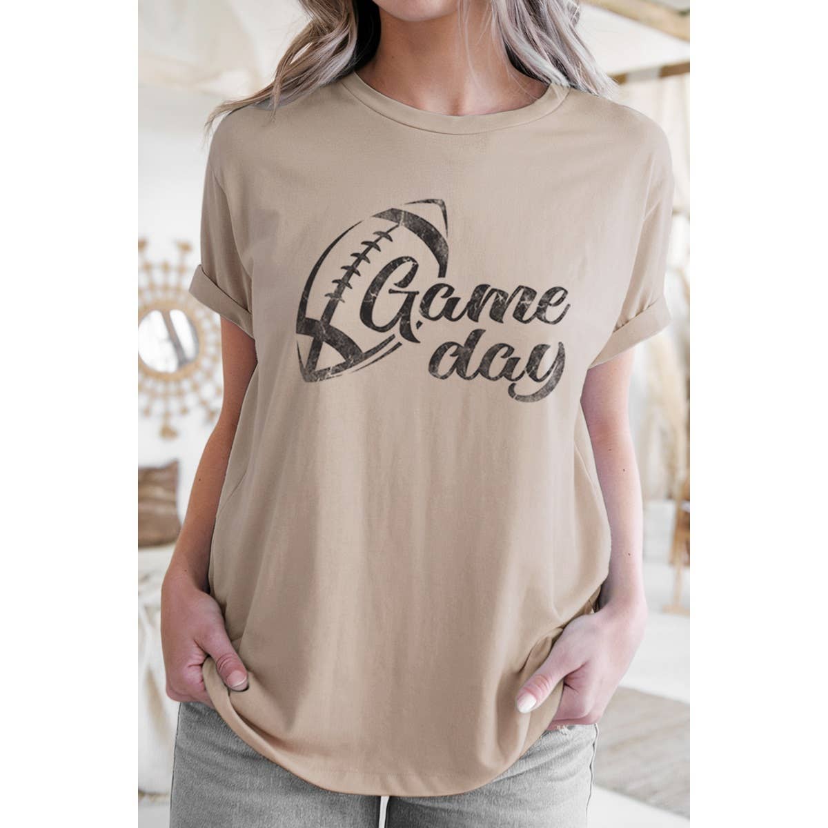 STARCHIS - Wholesale T-Shirt (Graphic) - Women's - TS-P5264 GAME DAY FOOTBALL GRAPHIC WOMEN'S T-SHIRT5