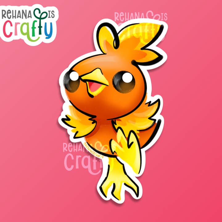 Torchic Pokémon | Autocollant en vinyle pour la vente par Rehana is Crafty