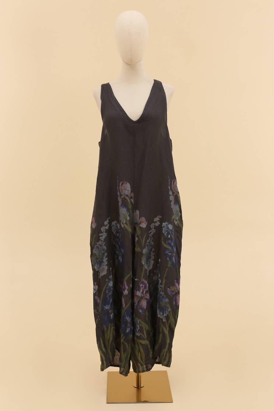 LÉA & LUC - Vente Combinaison – femme - combi  imprimé fleur en 100% lin REF. 38623