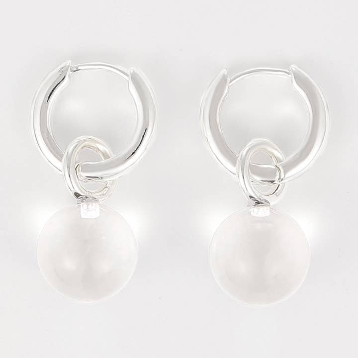 Grace Øreringe Klar Kvarts Sølv for engroshandel hos Stellar Whispers