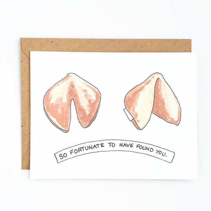Fortune Cookies Card for wholesale by Little Rainbow Paper Co