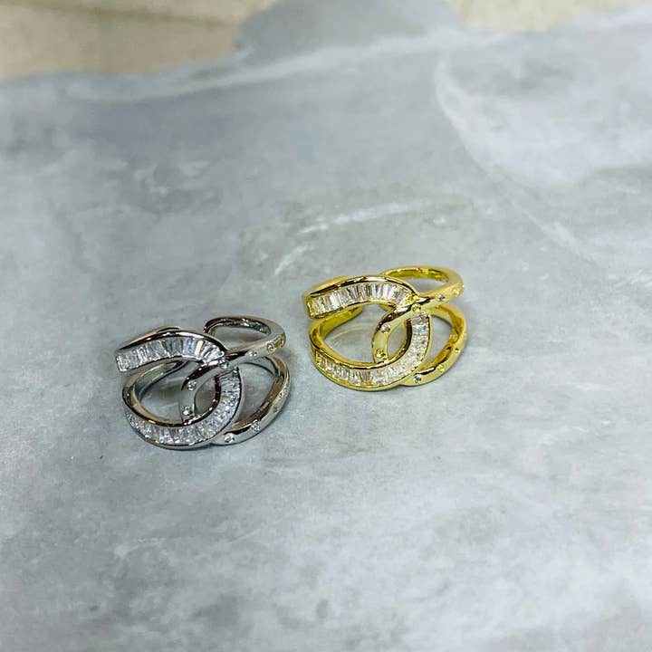 Loli - Wholesale Multi-Stone Ring - Bold Knot Sparkling Gemstone Adjustable Ring, Elegant Design10