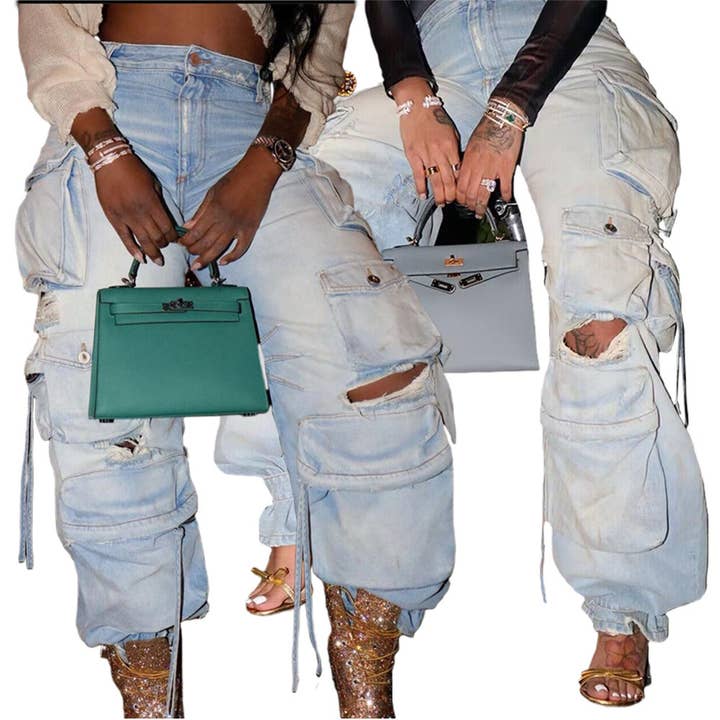 MB Fashion Wholesale - Wholesale Jeans - Women's - MB FASHION ELASTICATED WAIST DENIM PANTS 8483LY40