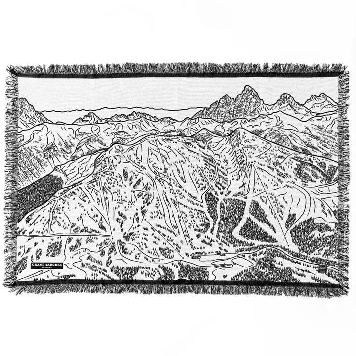 Couverture cartographique des pistes de ski de Grand Targhee, Wyoming pour la vente par Benoit's Design Co.