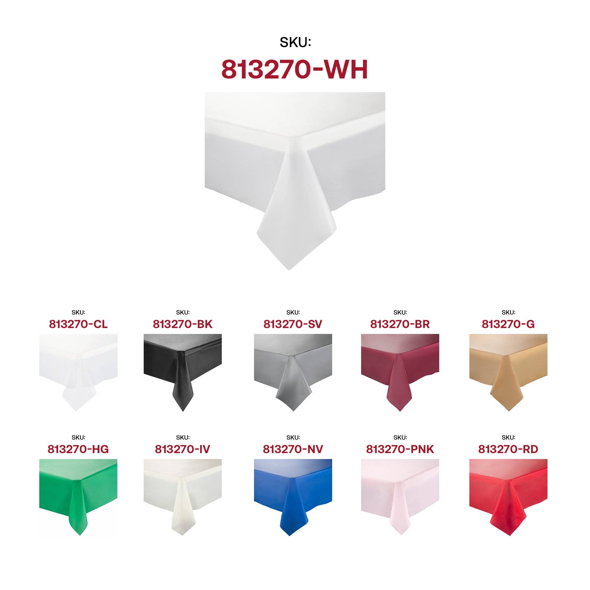 Smarty had a Party - Wholesale Disposable Table Cover/Runner - 54" x 108" White Rectangular Plastic Tablecloth - 1 pc4