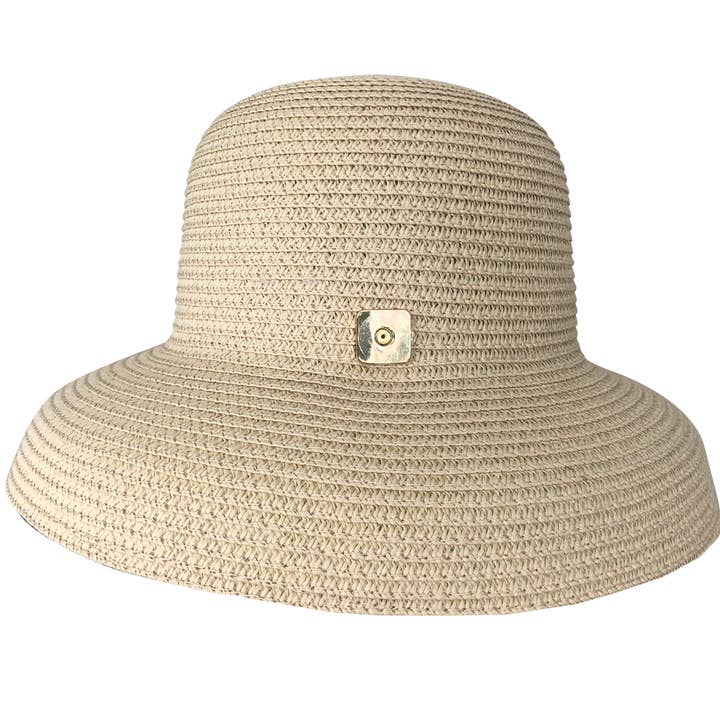 Beige Natural Fiber Hat with Petite Brim for wholesale by Dress for Cocktails