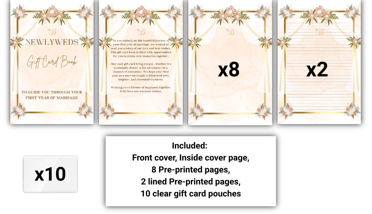 Nans Tees - Wholesale Gift Tag - Newlyweds Gift Card Book | Wedding Gift Card Book | Friend Gift | Couples Gift | Housewarming | Bride Gift4
