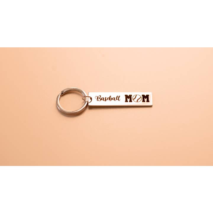 Baseball Mom Keychain for wholesale by Rhoadside Boutique