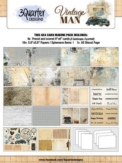 3Quarter Designs - Card Collection - Vintage Man for wholesale by Ecstasy Crafts Distributing