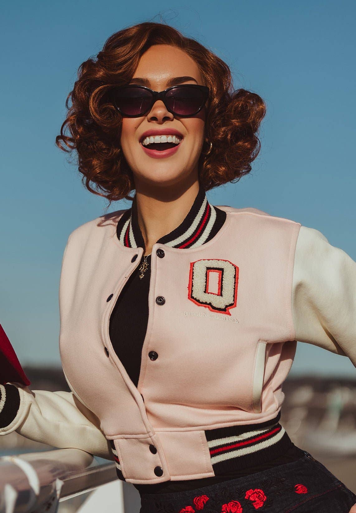 pink College Jacket "Purr Purr" for wholesale on Faire4