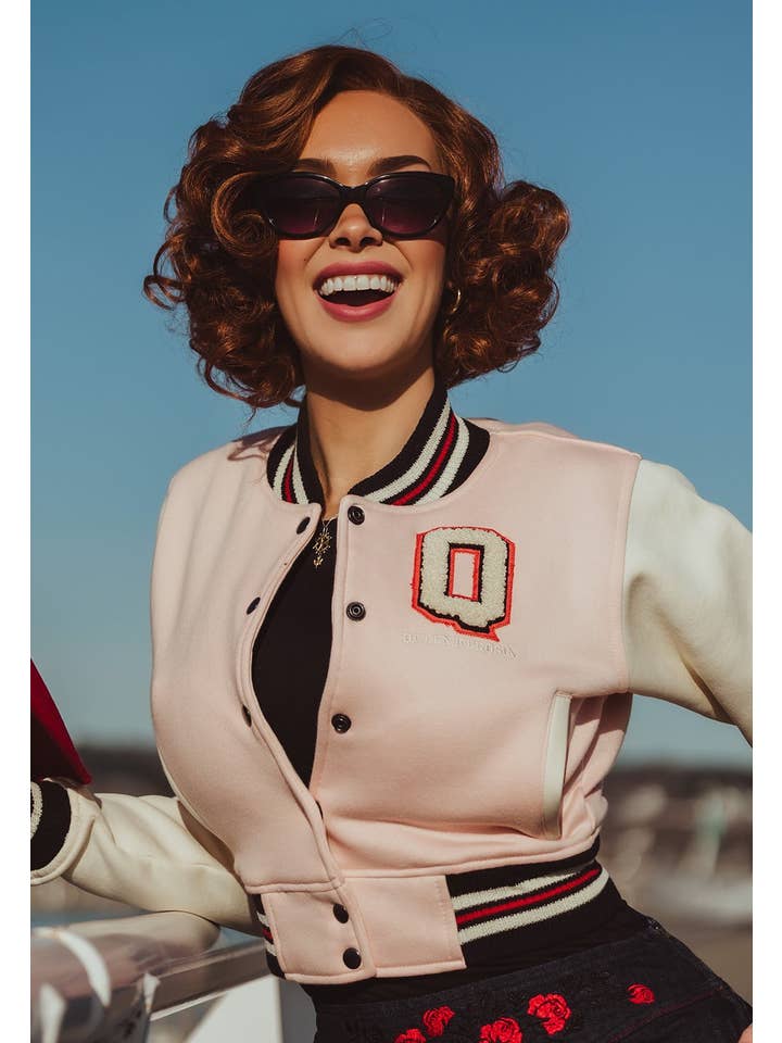 pink College Jacket "Purr Purr" for wholesale on Faire4