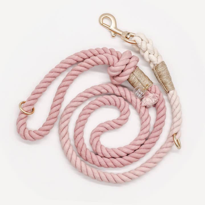 Bop Pop Pets - Wholesale Pet Leash - Dog - Cotton Rope Leash Ombre Pastel | Cloudberry Pink