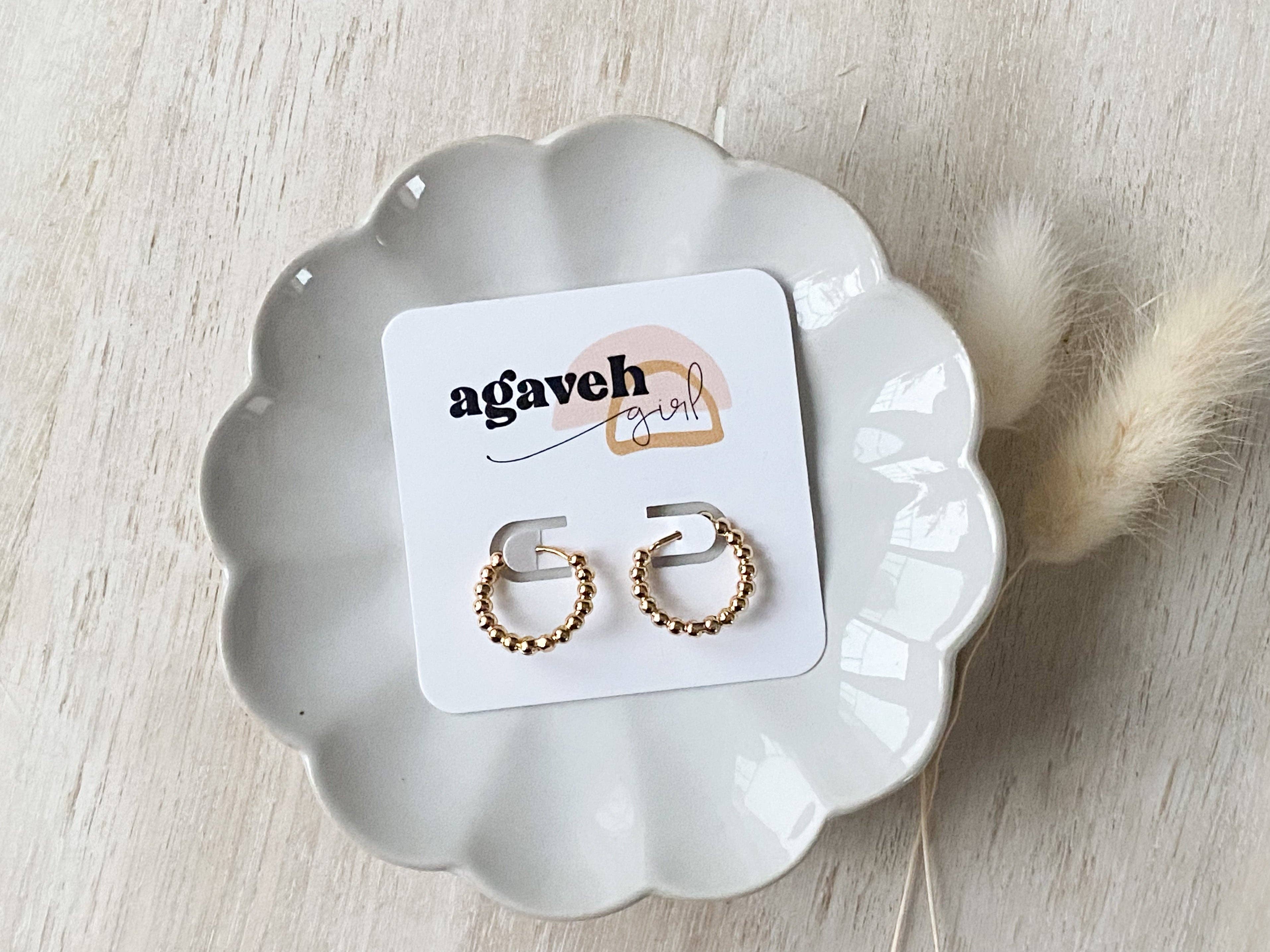 Agaveh girl - Vente Créoles - Créoles dorées perlées1